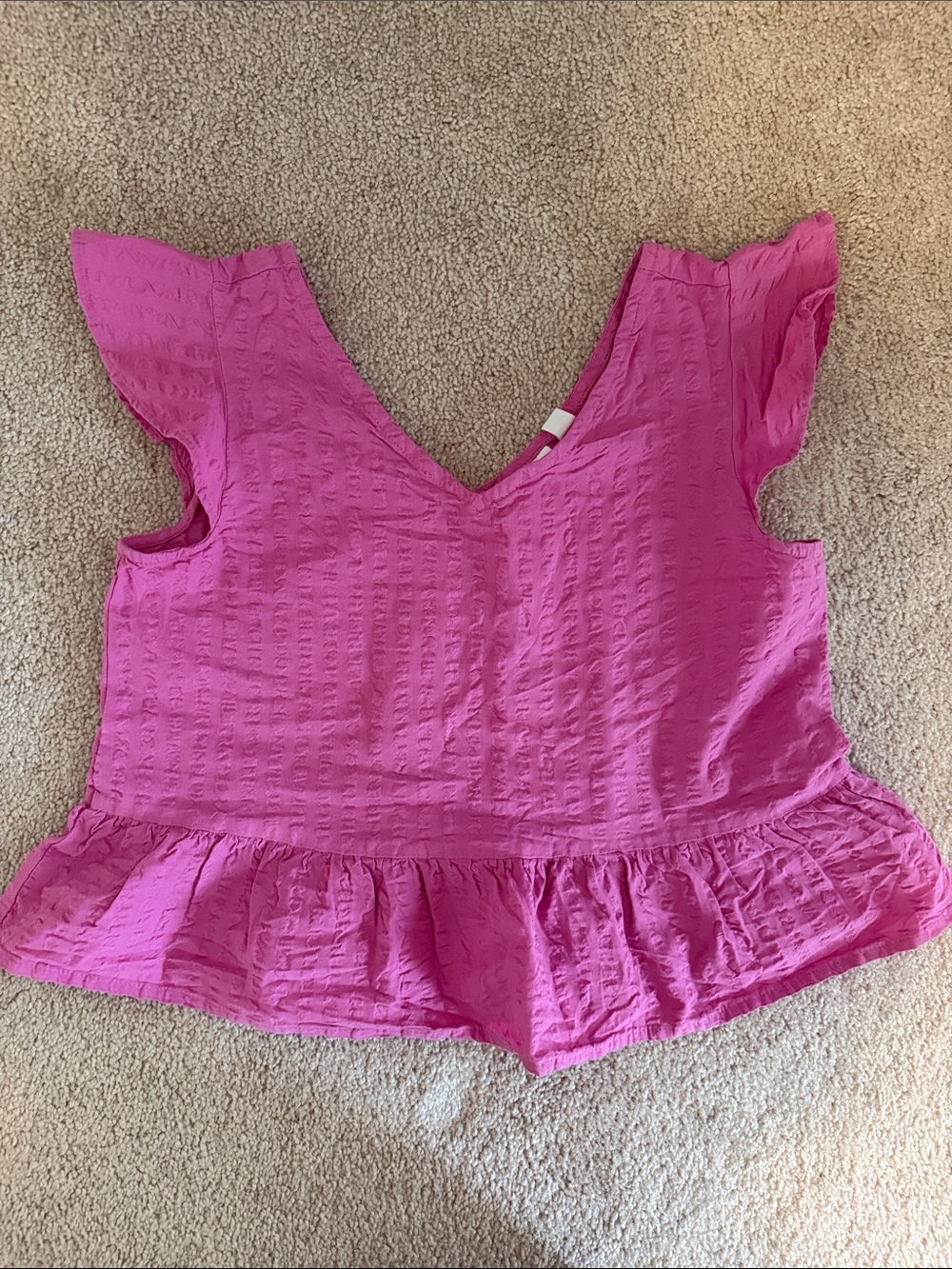 NWOT GAP Girls' Fuchsia Ruffle Hem Top - Girls Shirts & Tops - size medium